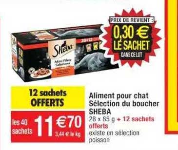 aliment pour chat sélection du boucher sheba