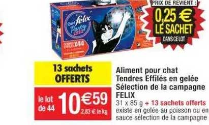 aliment pour chat tendres effilés en gelée sélection de la campagne felix