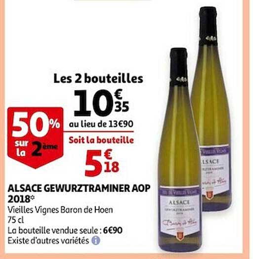 alsace gewurztraminer aop 2018 vieilles vignes baron de hoen