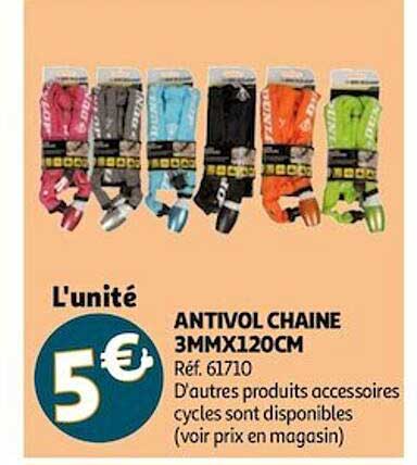 antivol chaine 3mm x 120cm