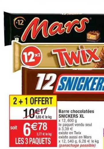 Barre Chocolatées Snickers Xl