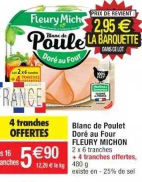 blanc de poulet doré au four fleury michon