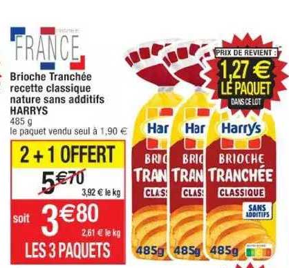 Brioche Tranchée Recette Classique Nature Sans Additifs Harrys