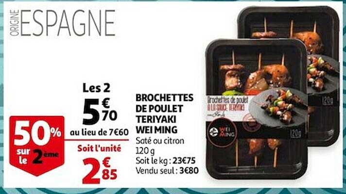brochettes de poulet teriyaki wei ming