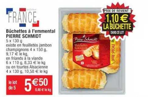 bûchettes à l'emmental pierre schmidt
