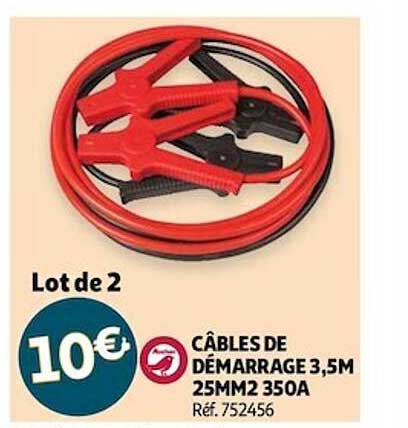 câbles de câbles de démarrage 3,5m 25mm² 350a
