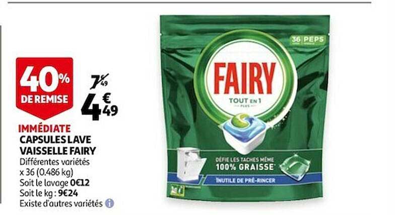capsules lave vaisselle fairy