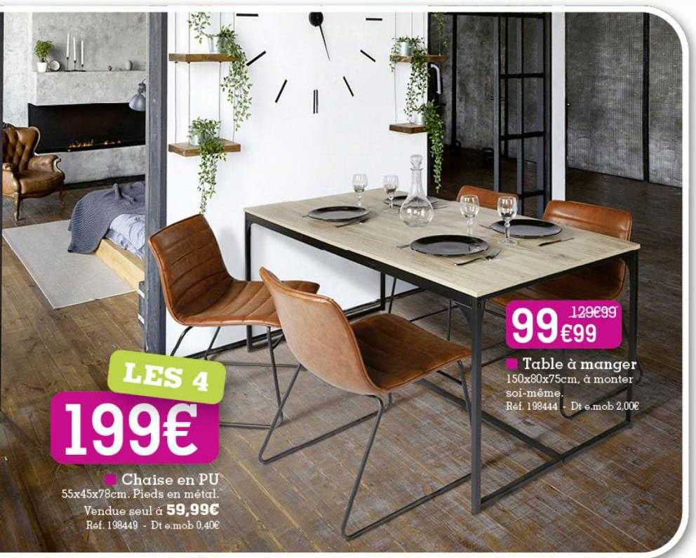 chaise en pu, table à manger