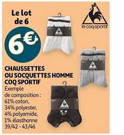 chaussettes ou socquettes homme coq sportif
