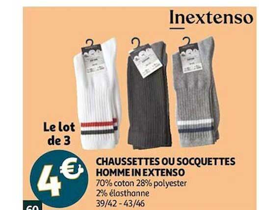 chaussettes ou socquettes homme in extenso