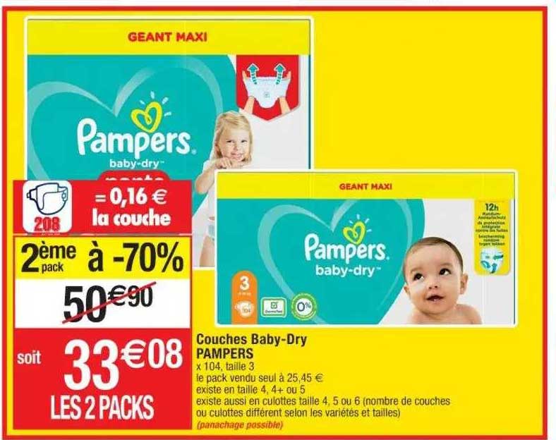 couches baby-dry pampers