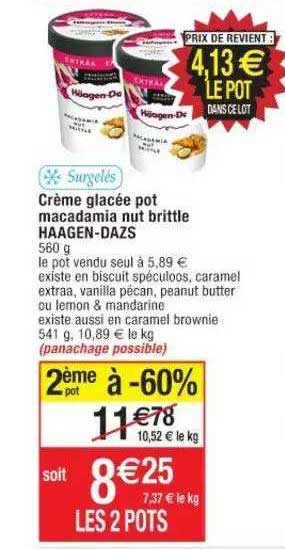 crème glacée pot macadamia nut brittle häagen-dazs
