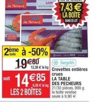 crevettes entières crues la table des pêcheurs