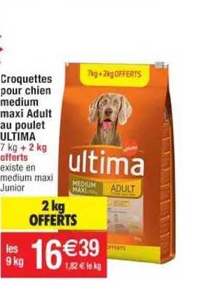 Croquettes Pour Chien Medium Maxi Adult Au Poulet Ultima
