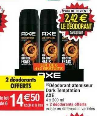 déodorant atomiseur dark temptation axe