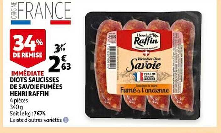 diot saucisses de savoie fumées henri raffin