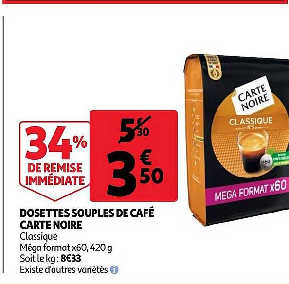 Dosettes Souples De Café Carte Noire