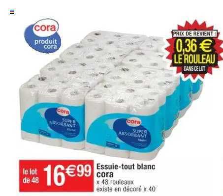 essuie-tout blanc cora