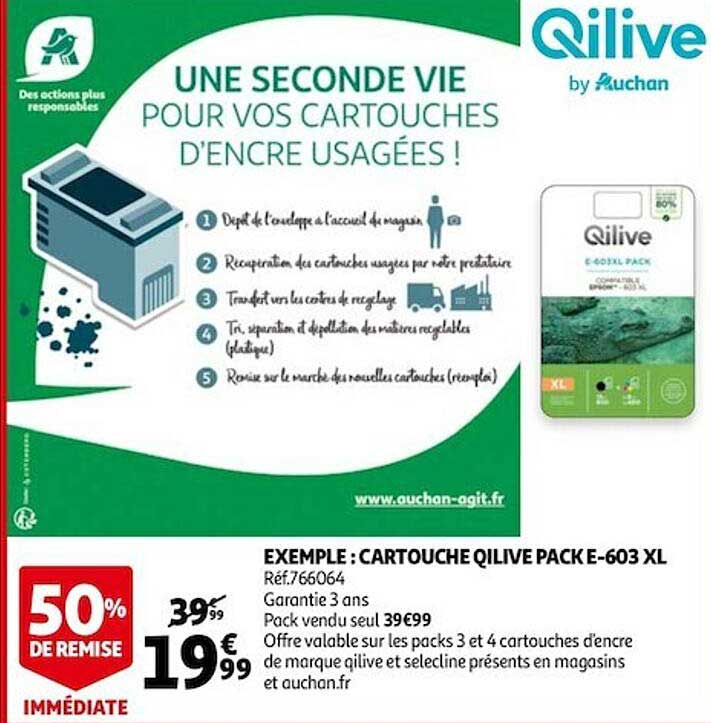 exemple : cartouche qilive pack e-603 xl