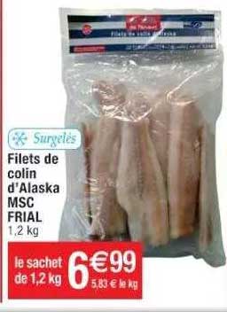 filets de colin d'alaska msc frial