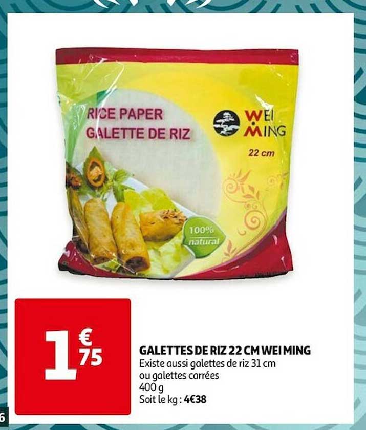 galettes de riz 22 cm wei ming