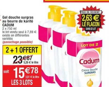 gel douche surgras au beurre de karité cadum