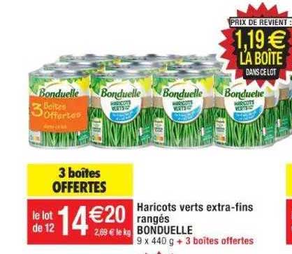 haricots verts extra-fins rangés bonduelle