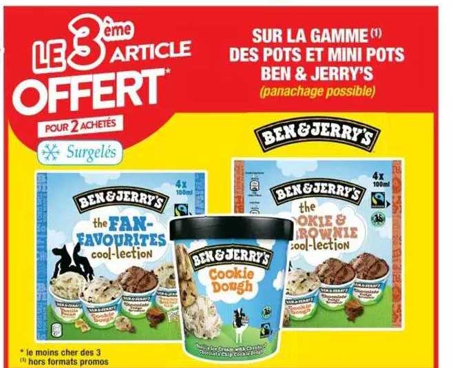 la gamme des pots et mini pots ben & jerry's
