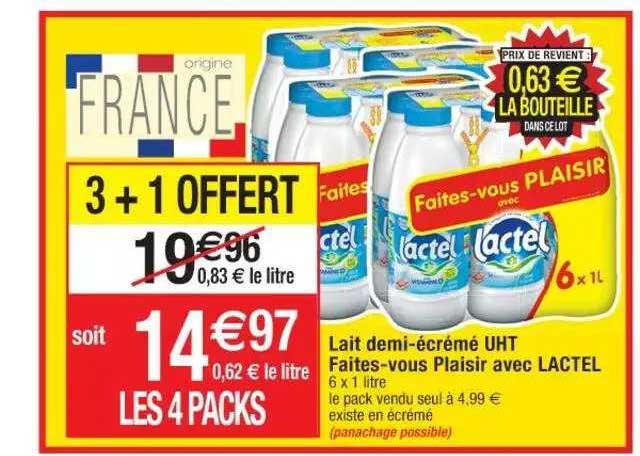 lait demi-écrémé uht faites-vous plaisir avec lactel