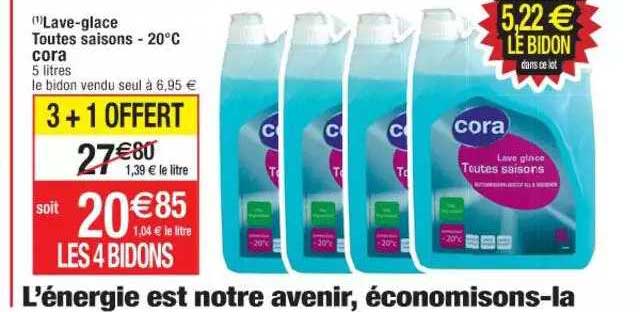 lave-glace toutes saisons -20°c cora