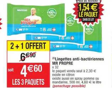 Lingette Anti-bactérienne Mr Propre