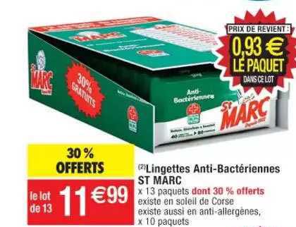 Lingettes Anti-bactériennes St Marc