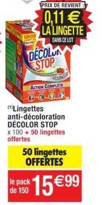 lingettes anti-décoloraton décolor stop