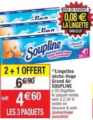lingettes sèche-linge grand air soupline