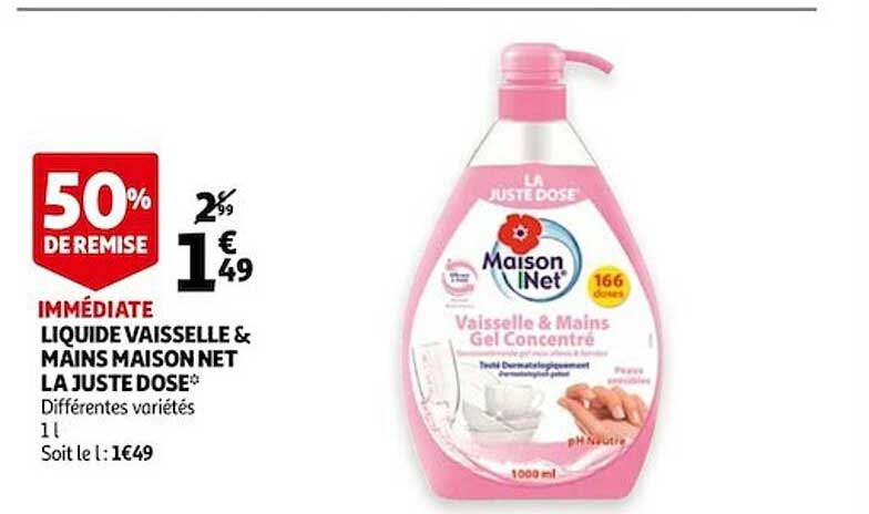 liquide vaisselle & mains maison net la juste dose