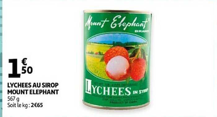 lychees au sirop mount éléphant