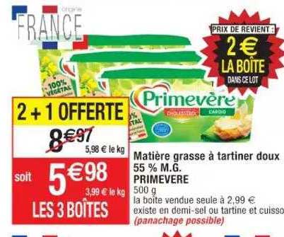 matière grasse à tartiner doux 55% m.. primevère