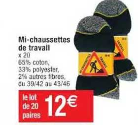 mi-chaussettes de travail
