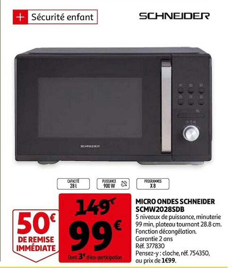 micro ondes schneider scmw2028sdb