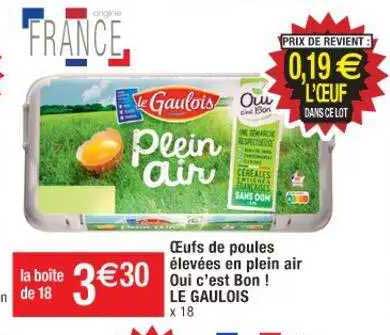 oeufs de poules élevées en plein air oui c'est bon ! le gaulois