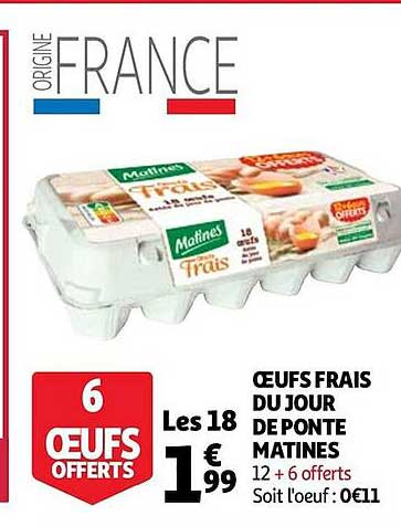 oeufs frais du jour de ponte matines