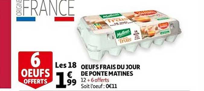 oeufs frais du jour de ponte matines