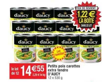Petits Pois Carottes Extra Tendre D'aucy