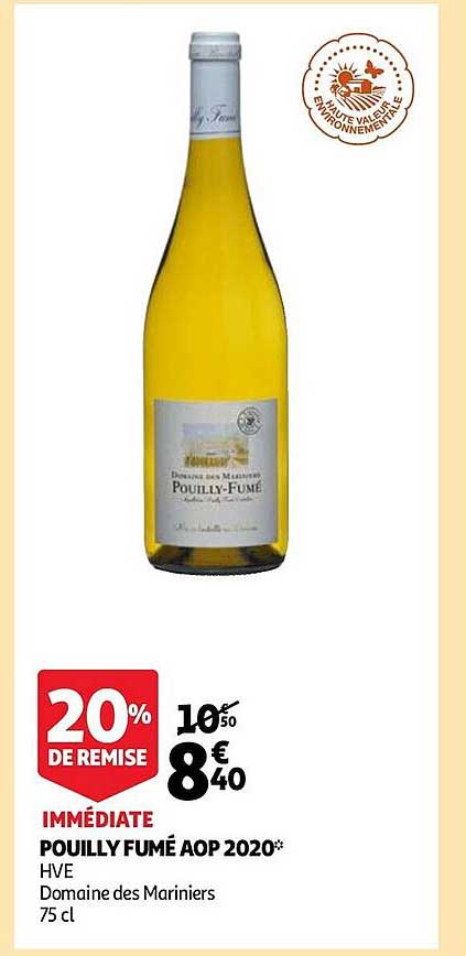 pouilly fumé aop 2020 hve domaine des mariniers