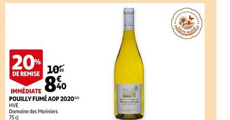 pouilly fumé aop 2020 hve domaine des mariniers