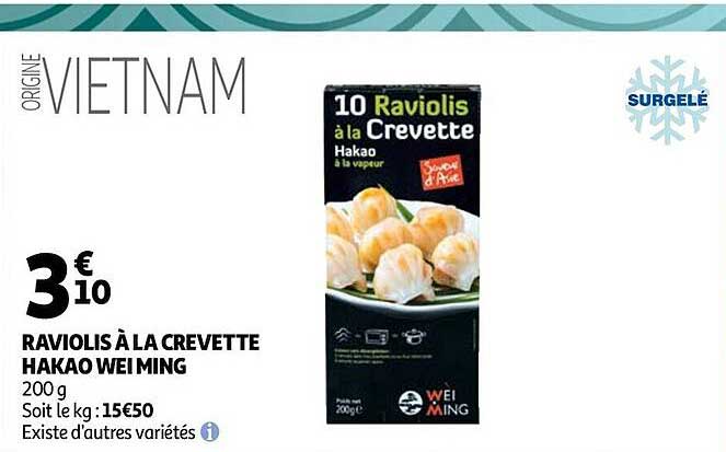 raviolis à la crevette hakao wei ming