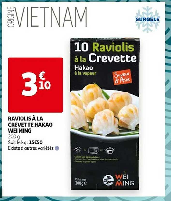 raviolis à la crevette hakao wei ming