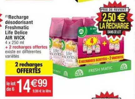 recharge désodorisant freshmatic life delice air wick