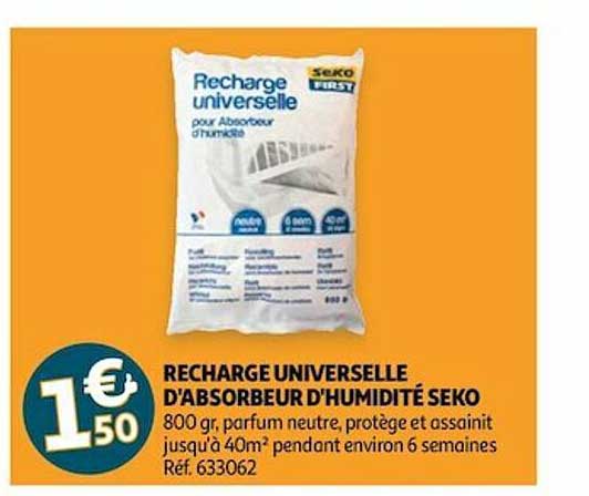 recharge universelle d'absorbeur d'humidité seko