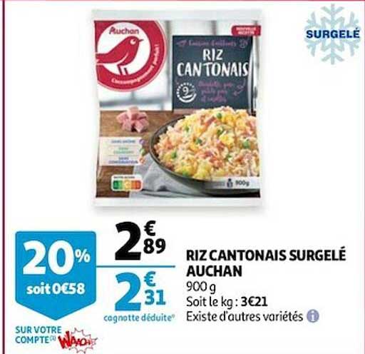 riz cantonais surgelé auchan